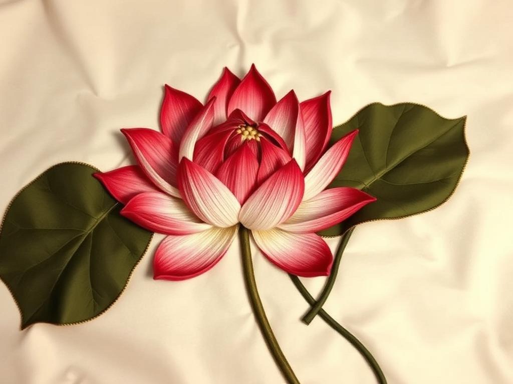 Lotus & Flower Embroidery